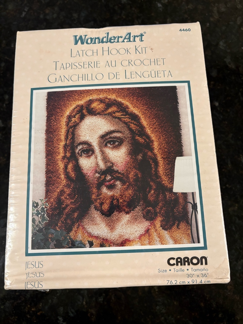 Vintage WonderArt Caron Jesus Latch Hook Kit #4460 30x36 Sealed NOS